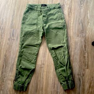 J. Crew Ankle Zip Joggers Green Crop